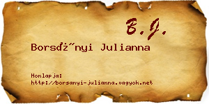 Borsányi Julianna névjegykártya