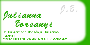 julianna borsanyi business card