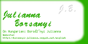 julianna borsanyi business card